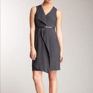 NWT Calvin Klein charcoal ruffle suit dress